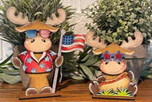 Load image into Gallery viewer, Moose July Fourth Standing File SVG, America, USA, Firework, Flag, Hotdog, Farm, Woodland, Tiered Tray Glowforge, LuckyHeartDesignsCo