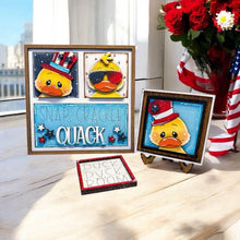 Load image into Gallery viewer, Duck Fourth Of July MINI Interchangeable Leaning Sign File SVG, USA, Firework, Uncle Sam, America Tiered Tray Glowforge, LuckyHeartDesignsCo