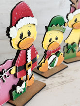 Load image into Gallery viewer, Christmas Duck Standing Tiered Tray File SVG, Glowforge Candy Cane, Reindeer, Rudolph, Santa, Tier Tray, LuckyHeartDesignsCo