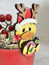 Load image into Gallery viewer, Christmas Duck Mug Hugger File SVG, Glowforge Tiered Tray, Reindeer, Farm, RudolphTray Decor, Holiday, Topper, LuckyHeartDesignsCo
