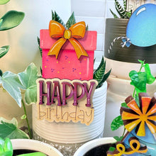 Load image into Gallery viewer, Birthday Mug Hugger Bundle File SVG, Glowforge, Balloon, Cake, Candle, Hat, Celebrate, Tiered Tray, Plant Topper, Gift, LuckyHeartDesignsCo