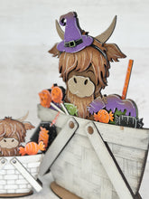 Load image into Gallery viewer, Highland Halloween Candy For The Flower Basket Interchangeable File SVG, TINY, Cow, Farm, Tiered Tray, Glowforge, LuckyHeartDesignsCo