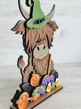 Load image into Gallery viewer, Halloween Highland Candy File SVG, Pumpkin, Witch, Jack-o-lantern, Farm, Tiered Tray Glowforge, LuckyHeartDesignsCo