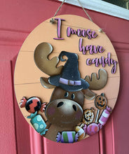 Load image into Gallery viewer, Moose Halloween Door Hanger File SVG, Farm Glowforge, Candy, Trick Or Treat, Witch, LuckyHeartDesignsCo