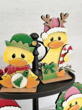 Load image into Gallery viewer, Christmas Duck Standing Tiered Tray File SVG, Glowforge Candy Cane, Reindeer, Rudolph, Santa, Tier Tray, LuckyHeartDesignsCo