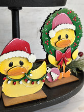 Load image into Gallery viewer, Christmas Duck Standing Tiered Tray File SVG, Glowforge Candy Cane, Reindeer, Rudolph, Santa, Tier Tray, LuckyHeartDesignsCo