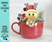 Load image into Gallery viewer, Christmas Duck Mug Hugger File SVG, Glowforge Tiered Tray, Reindeer, Farm, RudolphTray Decor, Holiday, Topper, LuckyHeartDesignsCo