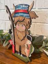 Load image into Gallery viewer, Highland Camping Standing File SVG, Glowforge, Cow, Fishing, Camping, S'mores, Farm, Raccoon, Tiered Tray LuckyHeartDesignsCo