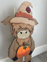 Load image into Gallery viewer, Porch Highland Fall Interchangeable Hats File SVG, (hat only) Seasonal, Cow Holiday, Pumpkin, Scarecrow Farm, Glowforge, LuckyHeartDesignsCo