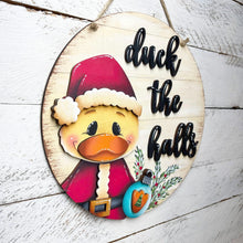 Load image into Gallery viewer, Christmas Duck Door Hanger File SVG, Santa, Glowforge Farm, LuckyHeartDesignsCo