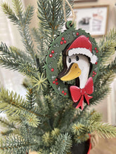 Load image into Gallery viewer, Goose Wreath Christmas Ornament File SVG, Holiday, craft, Santa, Duck, Present, Glowforge, LuckyHeartDesignsCo