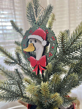 Load image into Gallery viewer, Goose Wreath Christmas Ornament File SVG, Holiday, craft, Santa, Duck, Present, Glowforge, LuckyHeartDesignsCo