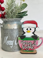 Load image into Gallery viewer, Mug Friends Standing Christmas File SVG, Countdown, Glowforge Santa, Rudolph, Elf, Moose, Reindeer, Snowman, Holiday, LuckyHeartDesignsCo