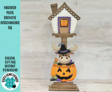 Load image into Gallery viewer, Halloween Moose for the Birdhouse Interchangeable File SVG, Glowforge, Seasonal, Witch, Candy, Pumpkin, Holiday Shapes, LuckyHeartDesignsCo