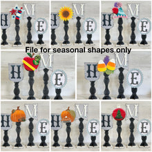 Load image into Gallery viewer, Pedestal Spindle Slide On Seasonal Set Interchangeable File SVG, Home Sign, Christmas Fall Decor Glowforge, LuckyHeartDesignsCo