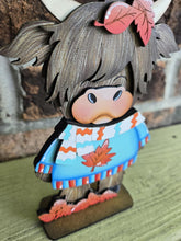 Load image into Gallery viewer, Sweater Weather Highland Fall Standing File SVG, Pumpkin, Leaves, Autumn, Farm, Tiered Tray Glowforge, LuckyHeartDesignsCo