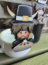 Load image into Gallery viewer, Highland Thanksgiving Mug Hugger File SVG, Glowforge Tiered Tray Decor Holiday Pie, Turkey, Plant Hugger Trick or Treat, LuckyHeartDesignsCo