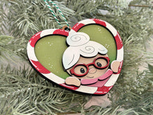 Load image into Gallery viewer, Candy Cane Heart Mrs. Claus Christmas Ornament Friends File SVG, Craft, Kids, Santa, Glowforge, Bakery, LuckyHeartDesignsCo