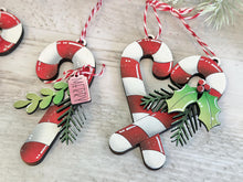 Load image into Gallery viewer, Candy Cane Christmas Ornament File SVG, Craft, Kids, Santa, Glowforge, LuckyHeartDesignsCo