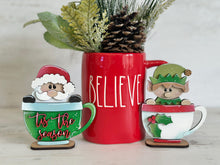 Load image into Gallery viewer, Mug Friends Standing Christmas File SVG, Countdown, Glowforge Santa, Rudolph, Elf, Moose, Reindeer, Snowman, Holiday, LuckyHeartDesignsCo