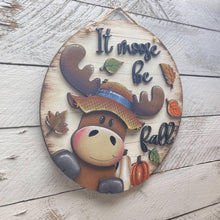 Load image into Gallery viewer, Moose Fall Door Hanger File SVG, Scarecrow, Leaves, Pumpkin, Leaf, Decor Glowforge, LuckyHeartDesignsCo