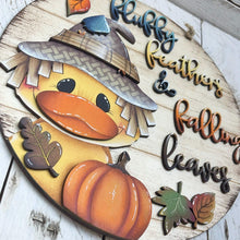 Load image into Gallery viewer, Duck Fall Door Hanger File SVG, Scarecrow, Leaves, Pumpkin, Leaf, Decor Glowforge, LuckyHeartDesignsCo