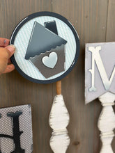 Load image into Gallery viewer, Pedestal Spindle Home Slide On Interchangeable File SVG, Signs Only Frame Display Christmas Fall Decor Glowforge, LuckyHeartDesignsCo