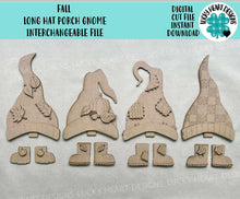 Load image into Gallery viewer, Fall Long Hat Porch Interchangeable File SVG, ADD ON, Holiday, Seasonal, Pumpkin Leaves, Scarecrow, Fall, Glowforge, LuckyHeartDesignsCo