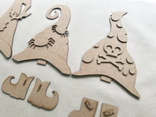 Load image into Gallery viewer, Halloween Long Hat Porch Interchangeable File SVG, ADD ON, Holiday, Seasonal, Witch Bat Skull, Fall, Glowforge, LuckyHeartDesignsCo