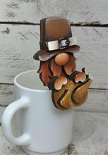Load image into Gallery viewer, Thanksgiving Gnome Mug Hugger File SVG, Glowforge Tiered Tray, Fall, Tray Decor, Pumpkin, Pie, Turkey, Topper, LuckyHeartDesignsCo