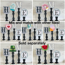 Load image into Gallery viewer, Snowman Winter Pedestal Spindle Slide On Seasonal Set Interchangeable File SVG, Home Sign, Snowmen, Decor Glowforge, LuckyHeartDesignsCo