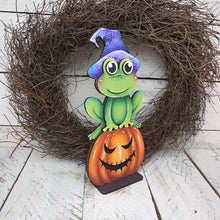 Load image into Gallery viewer, Frog Pumpkin Halloween Standing File SVG, Jack-o-lantern, Witch, Cute, Trick Or Treat Tiered Tray Glowforge, LuckyHeartDesignsCo
