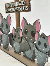 Load image into Gallery viewer, Bat Halloween Family Standing File SVG, Trick or Treat, Personalized, Tiered Tray Glowforge, LuckyHeartDesignsCo