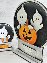 Load image into Gallery viewer, Cute Halloween Ghost Snow Globe Interchangeable File SVG, TINY Glowforge, Pumpkin Fall, Trick Or Treat, Tiered Tray LuckyHeartDesignsCo