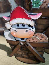 Load image into Gallery viewer, Dairy Cow Christmas For The Flower Basket Interchangeable File SVG (Original and TINY) Santa Milk Cookies Farm Glowforge LuckyHeartDesignsCo