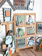 Load image into Gallery viewer, Dinosaur Halloween for the Birdhouse Interchangeable File SVG, Glowforge, Fall Trick or Treat, Seasonal, Holiday Shapes, LuckyHeartDesignsCo