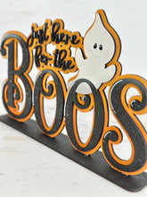 Load image into Gallery viewer, Cute Halloween Ghost Boos Shelf Sitter File SVG, Jack-o-lantern, Trick Or Treat Tiered Tray Glowforge, LuckyHeartDesignsCo