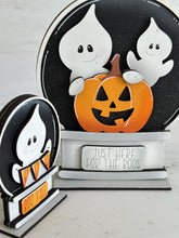 Load image into Gallery viewer, Cute Halloween Ghost Snow Globe Interchangeable File SVG, TINY Glowforge, Pumpkin Fall, Trick Or Treat, Tiered Tray LuckyHeartDesignsCo