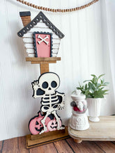 Load image into Gallery viewer, Cute Skeleton Birdhouse Interchangeable File SVG, Glowforge, Halloween, Skull, Pumpkin Trick or Treat, Holiday Shapes, LuckyHeartDesignsCo