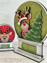 Load image into Gallery viewer, Reindeer Cute Christmas Snow Globe Interchangeable File SVG, TINY, Rudolph, Glowforge, Santa, Tiered Tray LuckyHeartDesignsCo