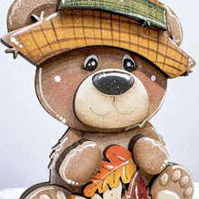 Load image into Gallery viewer, Bear Fall Pumpkin Standing File SVG, Leaves, Autumn, Farm, Sweater Weather, Tiered Tray Glowforge, LuckyHeartDesignsCo