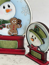 Load image into Gallery viewer, Snowman Cute Christmas Snow Globe Interchangeable File SVG, TINY, Rudolph, Glowforge,Santa elf Frosty Winter Tiered Tray LuckyHeartDesignsCo