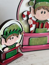 Load image into Gallery viewer, Elves Cute Christmas Snow Globe Interchangeable File SVG, TINY, Glowforge, Elf, Helpers, Santa, Tiered Tray LuckyHeartDesignsCo