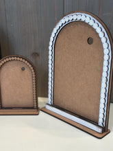 Load image into Gallery viewer, Pearl Table Top Tall Arch Sign Interchangeable File SVG, TINY, FRAME only, Glowforge, Seasonal, Holiday, Tiered Tray LuckyHeartDesignsCo