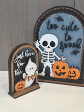 Load image into Gallery viewer, Halloween Tall Arch Sign Interchangeable File SVG, TINY, INSERT only Ghost, Skeleton, Glowforge, Holiday, Tiered Tray LuckyHeartDesignsCo