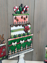 Load image into Gallery viewer, Christmas Cake Stand Interchangeable File SVG, (Cakes ONLY) Santa, Reindeer, Candy Cane Glowforge, Holiday, Tiered Tray LuckyHeartDesignsCo