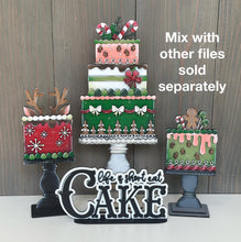 Load image into Gallery viewer, Cake Shelf Sitter Standing Sign File SVG, Cupcake, Mantle decor, Centerpiece, glowforge, LuckyHeartDesignsCo