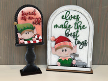 Load image into Gallery viewer, Christmas Elf Tall Arch Sign Interchangeable File SVG, TINY, INSERT only Rudolph, Santa, Glowforge, Holiday, Tiered Tray LuckyHeartDesignsCo