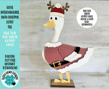 Load image into Gallery viewer, Goose Santa Animal Hats Halloween Interchangeable Outfit File SVG Christmas Shirt Seasonal Holiday Glowforge LuckyHeartDesignsCo