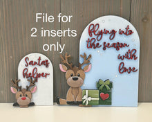 Load image into Gallery viewer, Christmas Reindeer Tall Arch Sign Interchangeable File SVG, TINY, INSERT only Rudolph, Glowforge, Holiday, Tiered Tray LuckyHeartDesignsCo